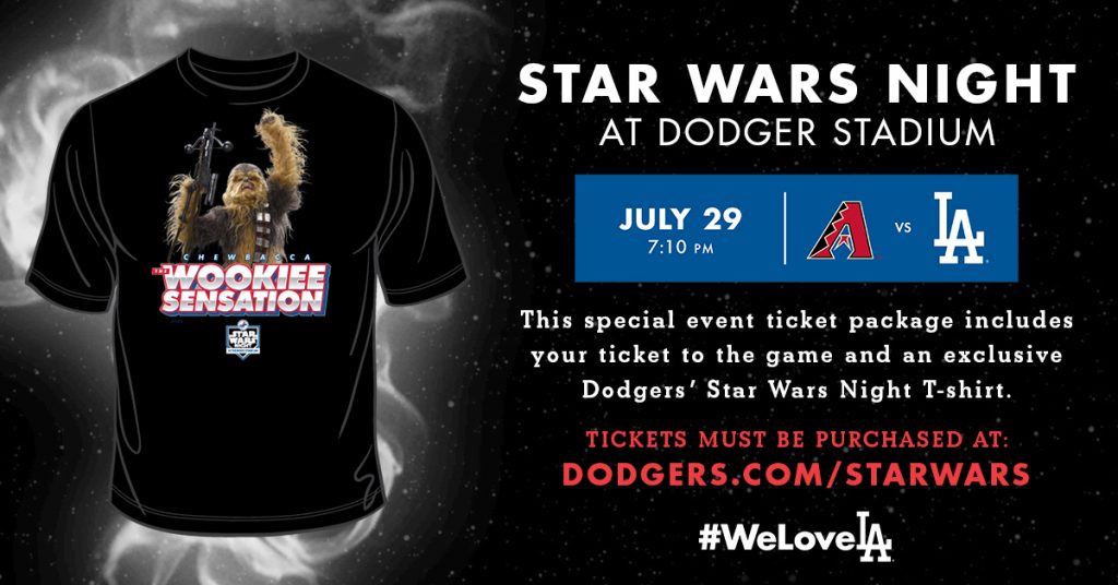 Star Wars Night at Dodger Stadium features exclusive Tshirt Dodger